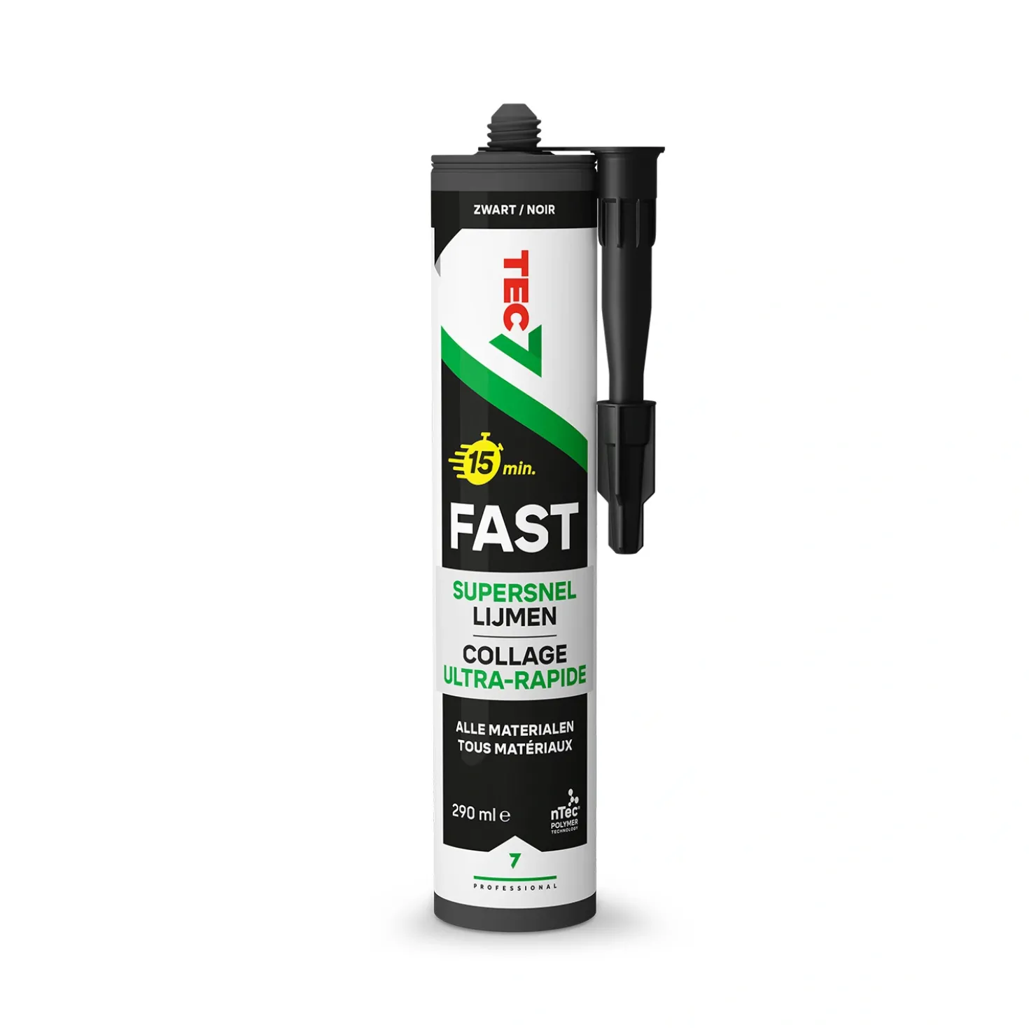 TEC7 Fast Supersnelle lijmkit - Zwart - 290ml - 12st