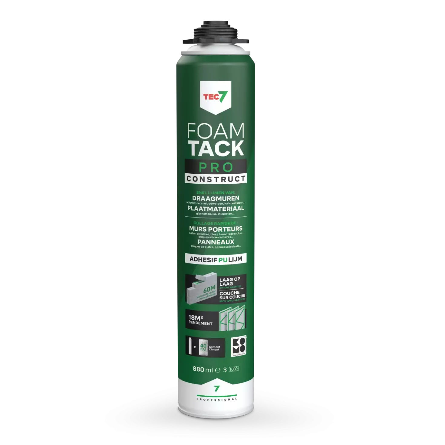 TEC7 FoamTack Pro construct Lijmschuim - 880ml (12 st)