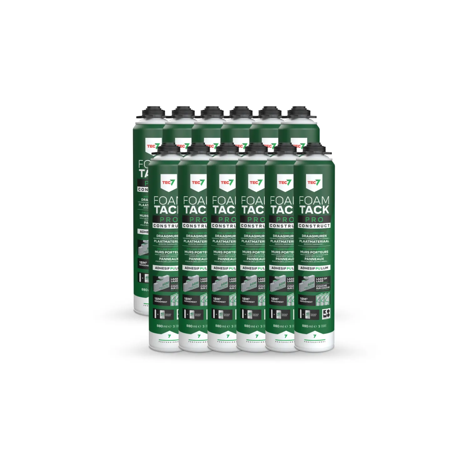 TEC7 FoamTack Pro construct Lijmschuim - 880ml (12 st)