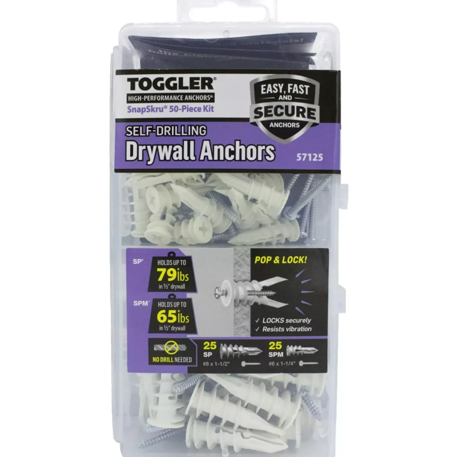 Toggler 96874000 100-delige Gipsplaatpluggen set in opbergbox