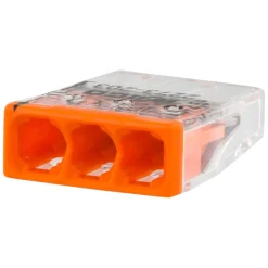 Wago 2273-203 Lasklem 3-polig - 3-gaats - 3 x 0.5 - 2.5mm² - Transparant-oranje (100st)
