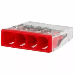 Wago 2273-204 Lasklem 4-polig - 4-gaats - 4 x 0.5 - 2.5mm² - Transparant-rood (100st)