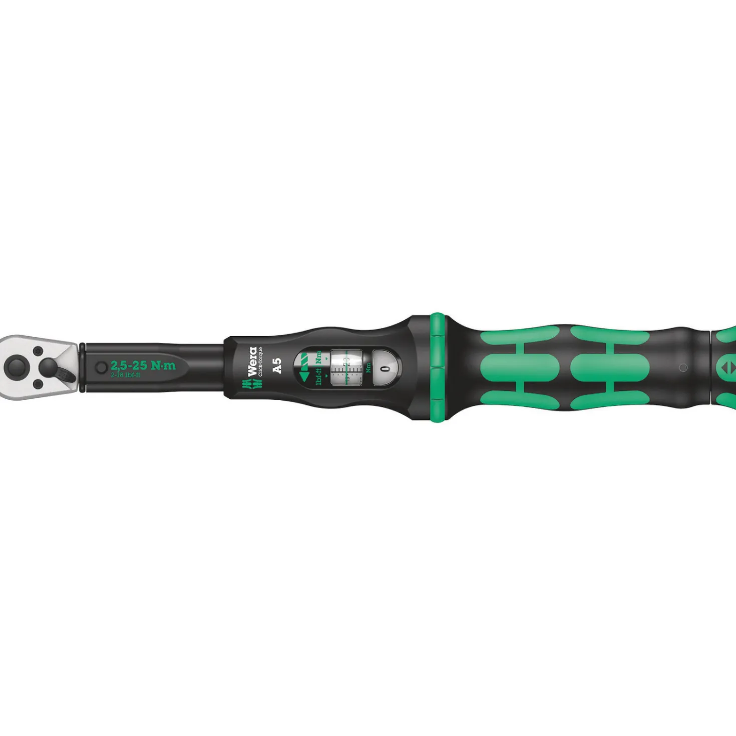 Wera 05075604001 Click-Torque A 5 Draaimomentsleutel met omschakelratel - 2,5-25Nm - 1/4"
