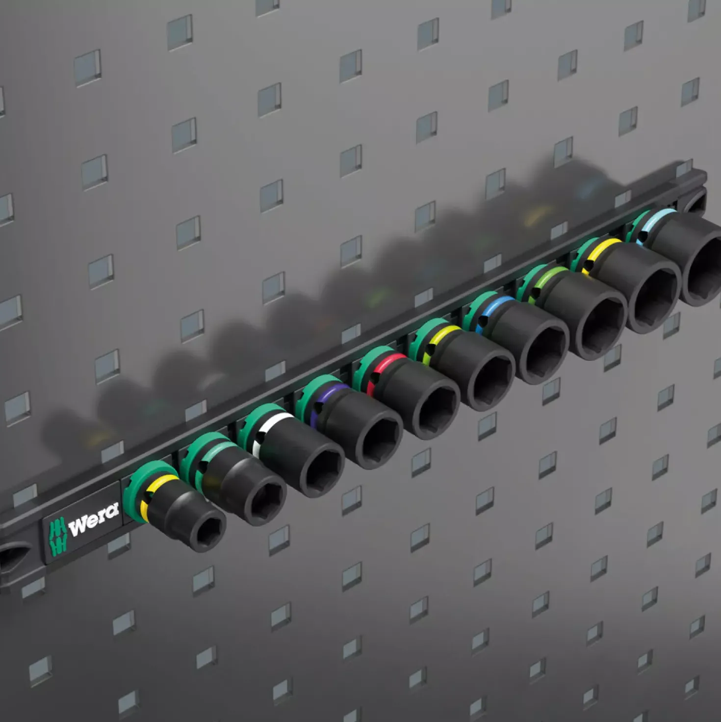 Wera 05005451001 11-delig 9607 Dop-magneetstrip B Impaktor 1 doppenset incl. houder