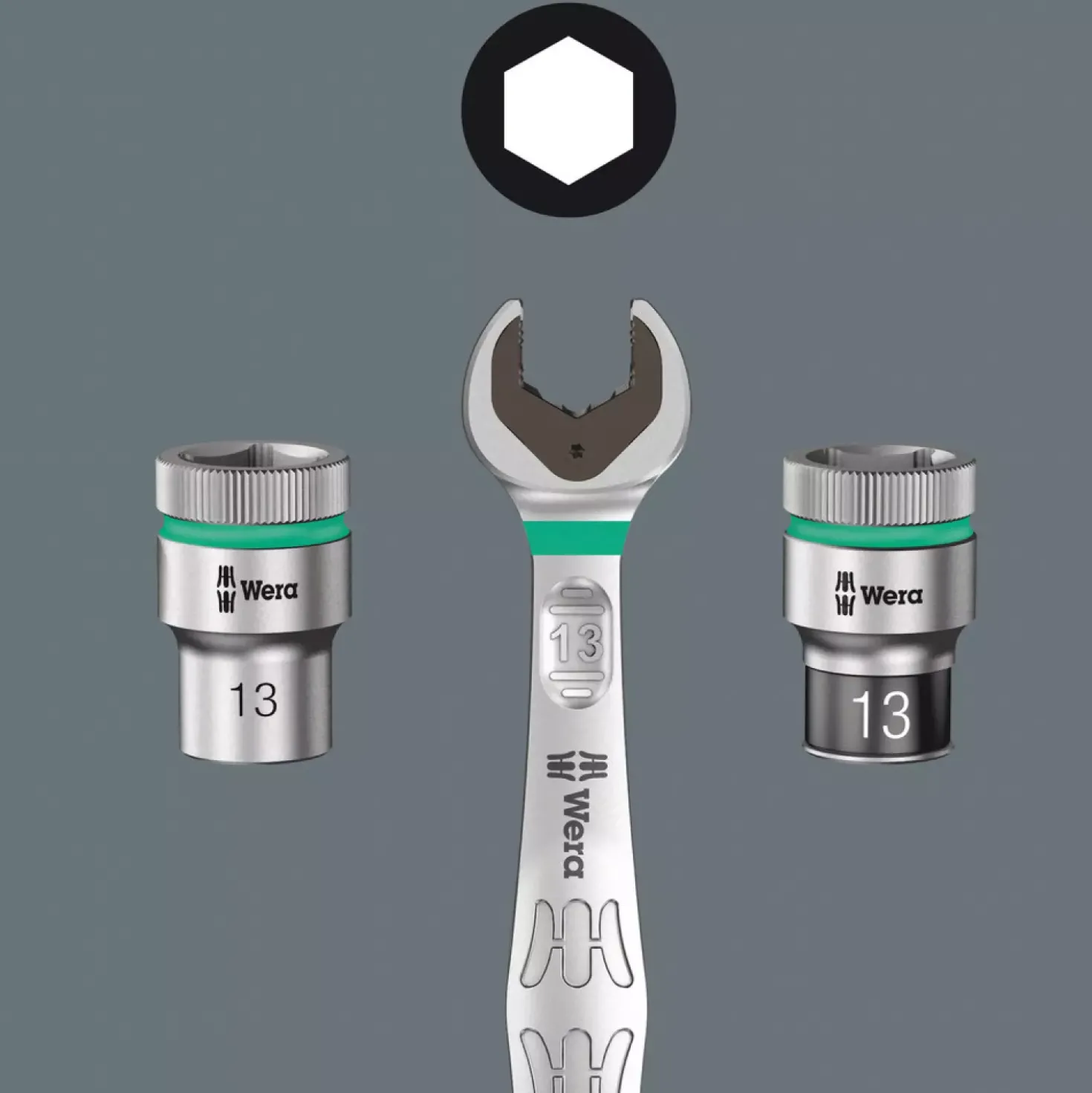 Wera 05005451001 11-delig 9607 Dop-magneetstrip B Impaktor 1 doppenset incl. houder