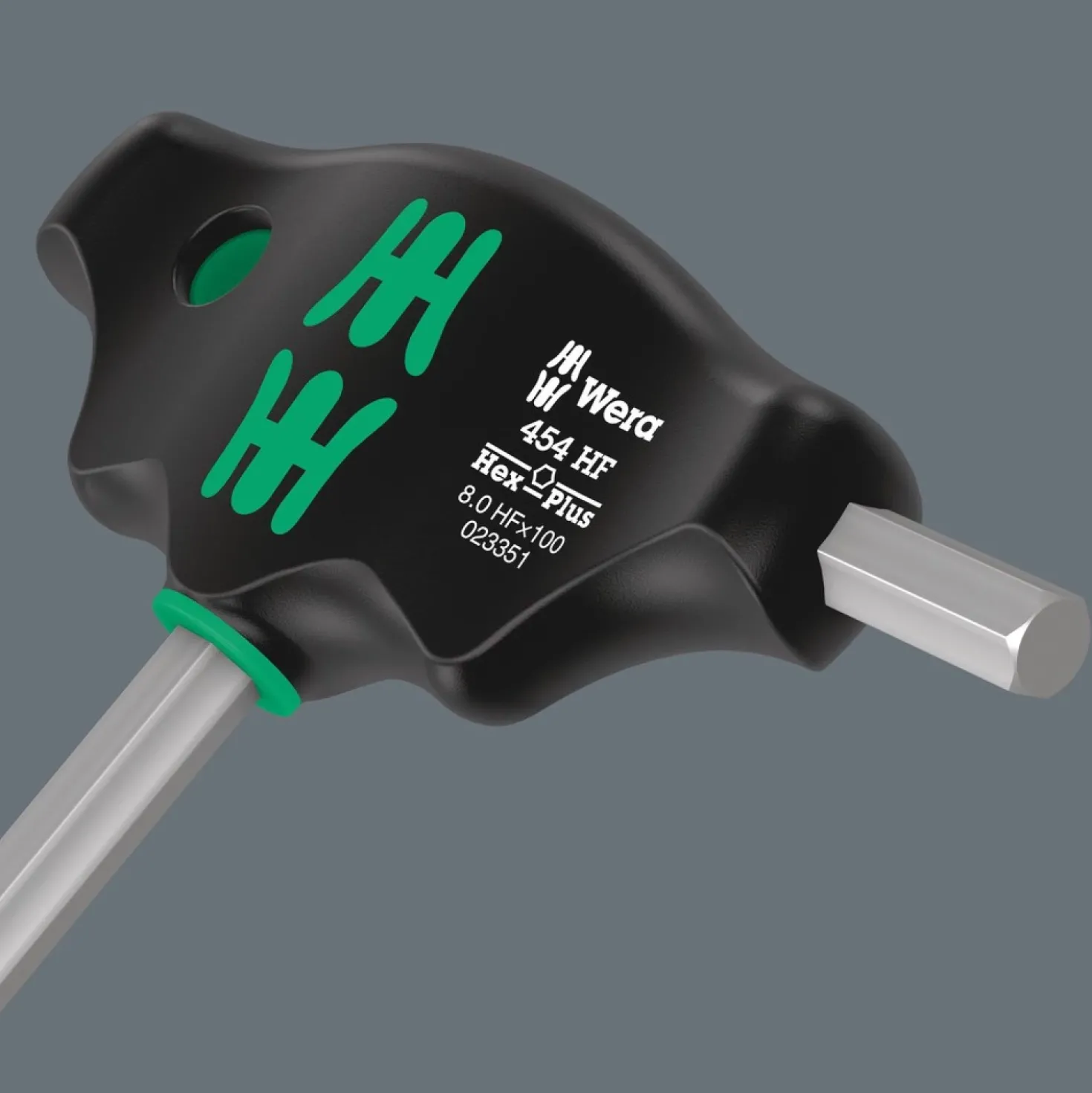 Wera 05023453001 7-delige 454/7 HF Set 2 Hex-Plus T-greep Schroevendraaierset in metalen rek - met vasthoudfunctie