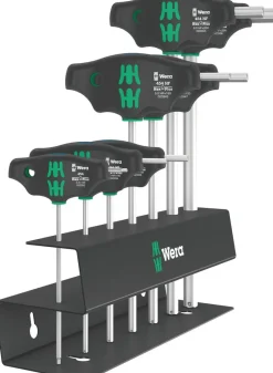 Wera 05023453001 7-delige 454/7 HF Set 2 Hex-Plus T-greep Schroevendraaierset in metalen rek - met vasthoudfunctie