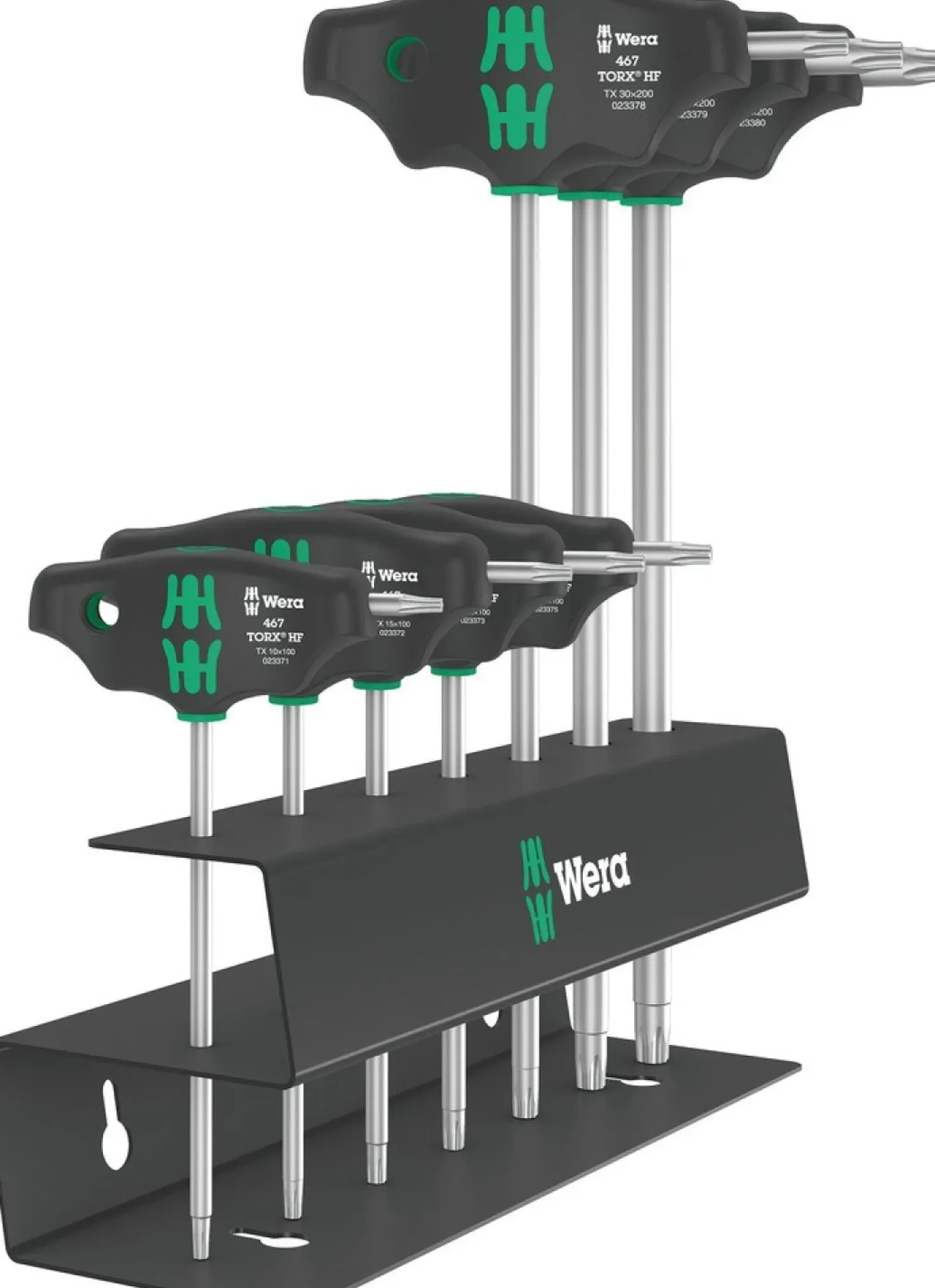 Wera 05023456001 7-delige 467/7 HF Set 2 Torx T-greep Schroevendraaierset in metalen rek - met vasthoudfunctie