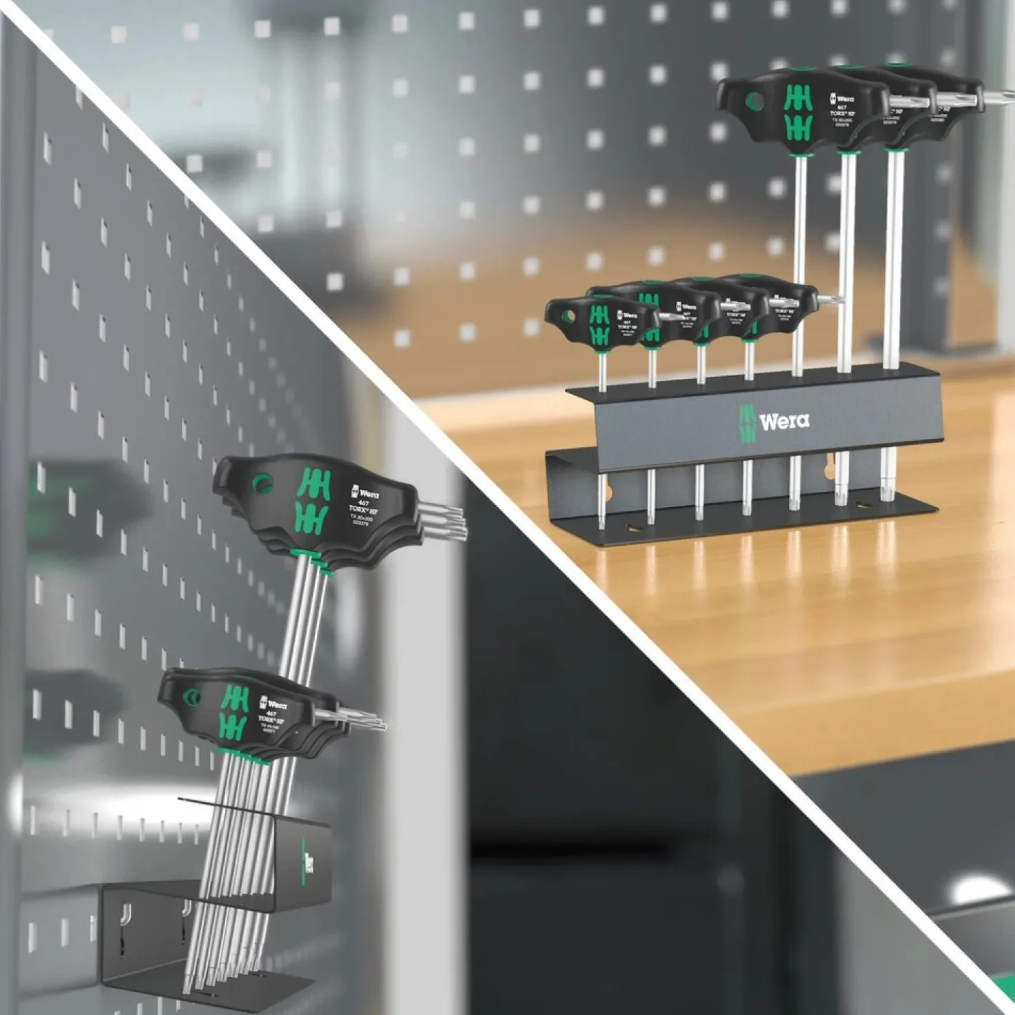 Wera 05023456001 7-delige 467/7 HF Set 2 Torx T-greep Schroevendraaierset in metalen rek - met vasthoudfunctie