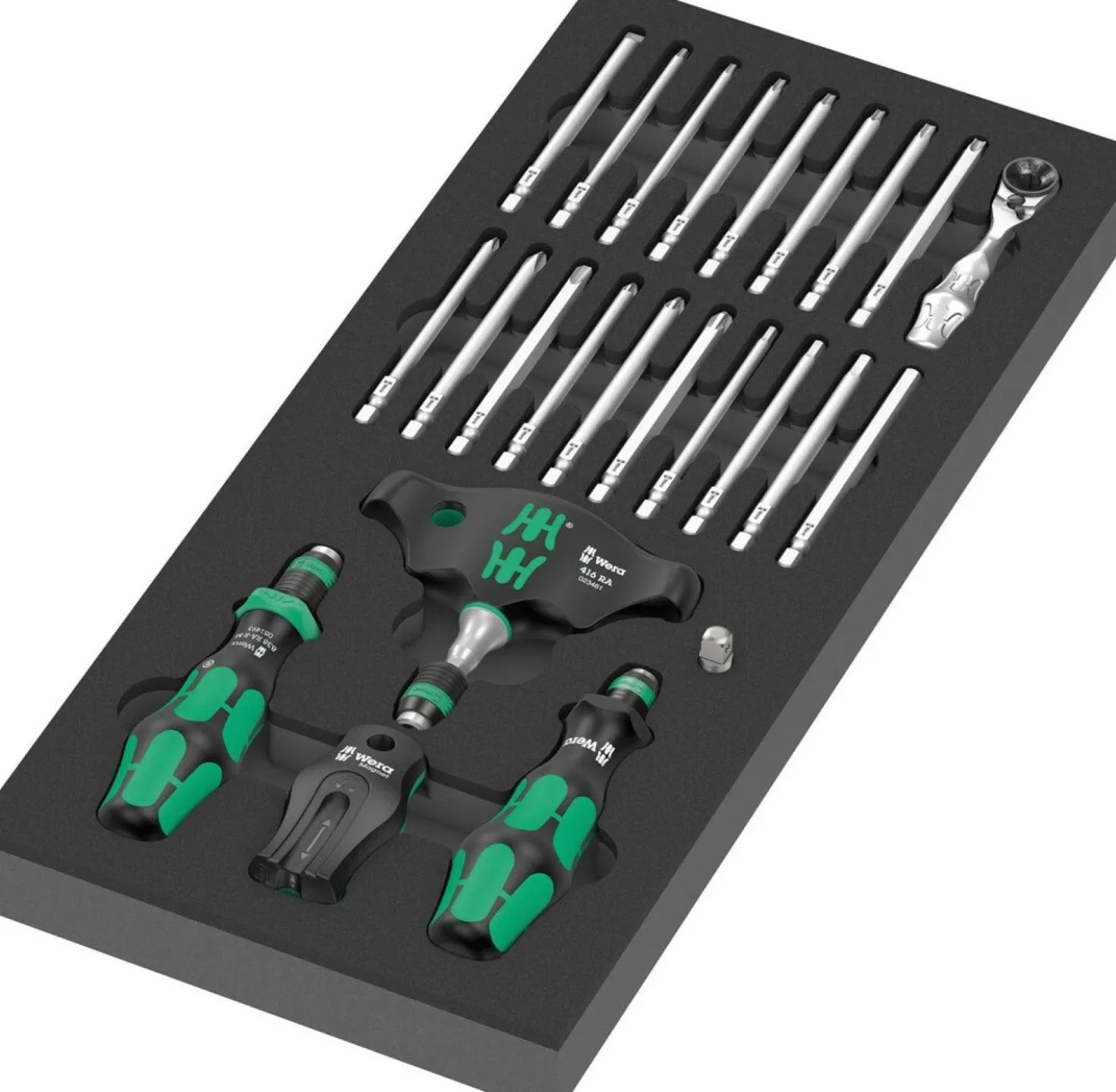 Wera 05150152001 24-delige 9752 Kraftform Kompakt Ratel-en doppenset in foam inlay - 1/4"