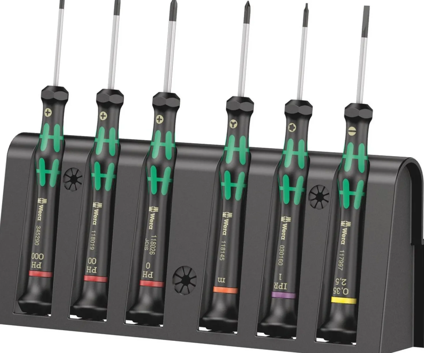 Wera 05030181001 6-delige 2050/6 Kraftform Micro Schroevendraaierset in rack