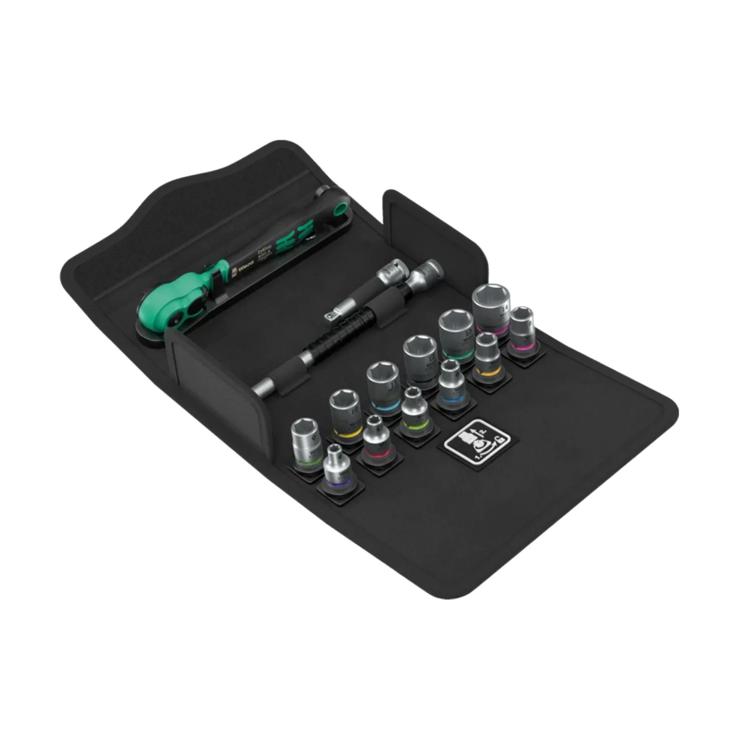 Wera 05004022001 15-delige 8100 SA 13 Zyklop Comfort Ratel- en doppenset in etui - 1/4"