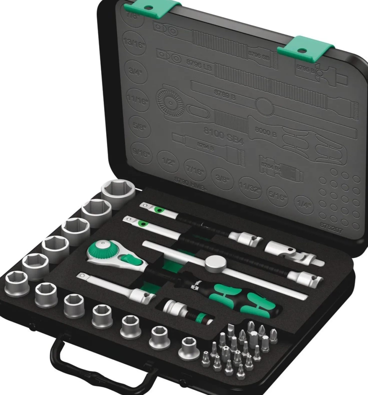 Wera 05003596001 38-delige 8100 SB 4 Zyklop Speed Ratel- en doppenset in koffer - 3/8"
