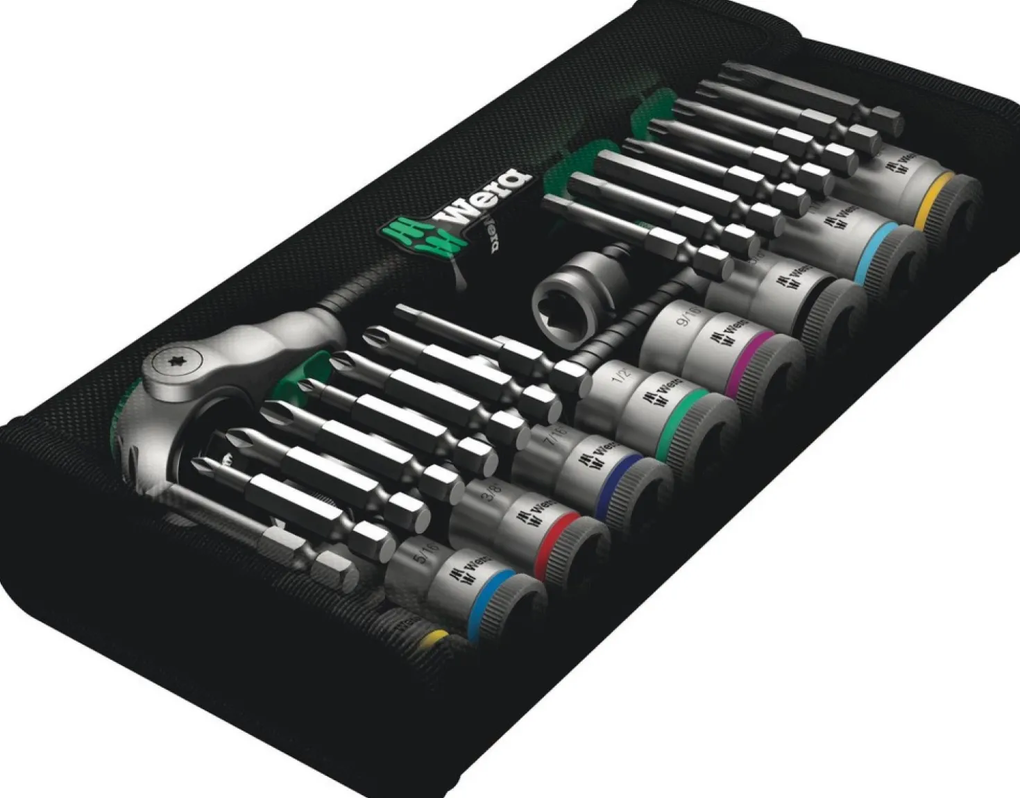 Wera 05004049001 29-delige 8100 SB 9 Zyklop Speed Ratel- en doppenset in etui - 3/8" - inch