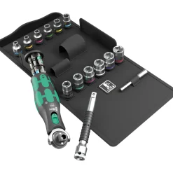 Wera 05004284001 27-delige 8009 Zyklop Pocket Set 3 Ratel- en doppenset - 3/8" + 1/4"