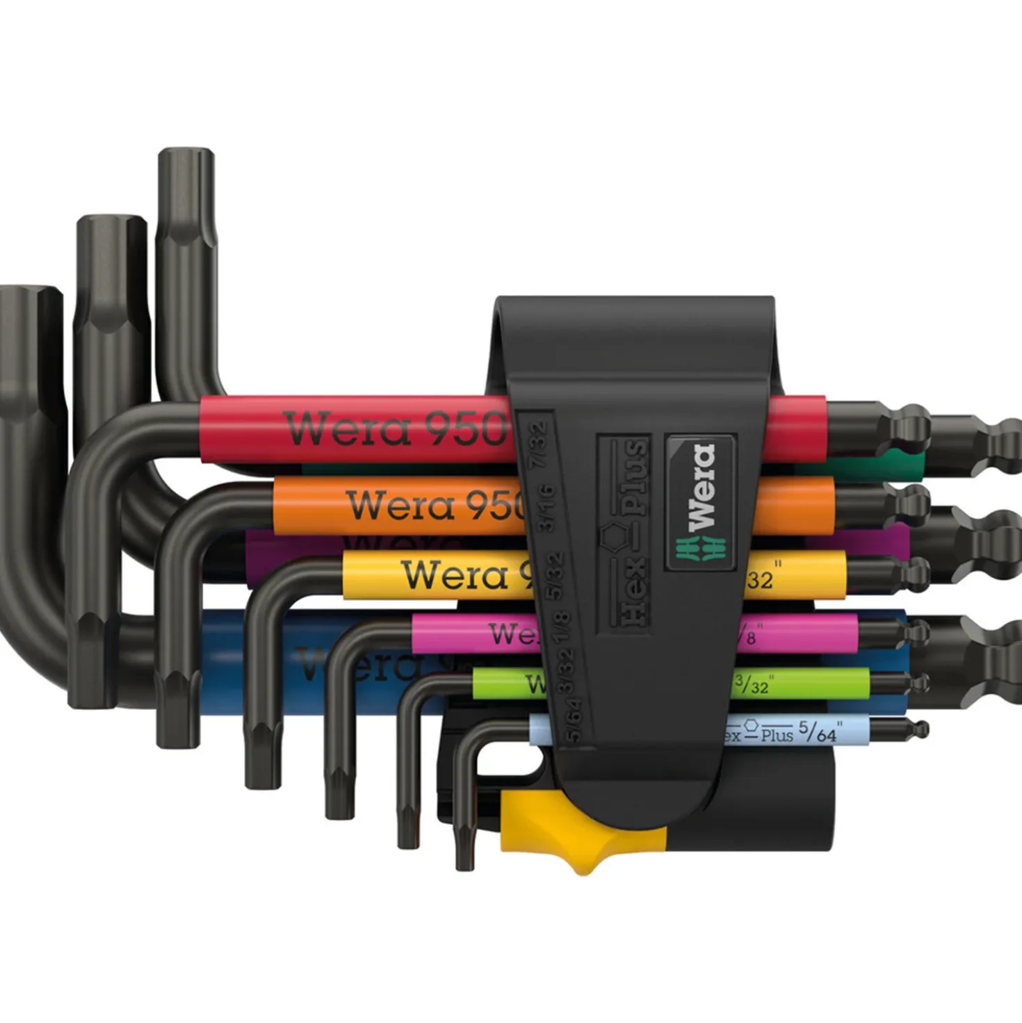 Wera 05022641001 9-delig 950/9 Hex-Plus multicolour Imperial 3 Blacklaser Inbussleutelset - 5/64-3/8"