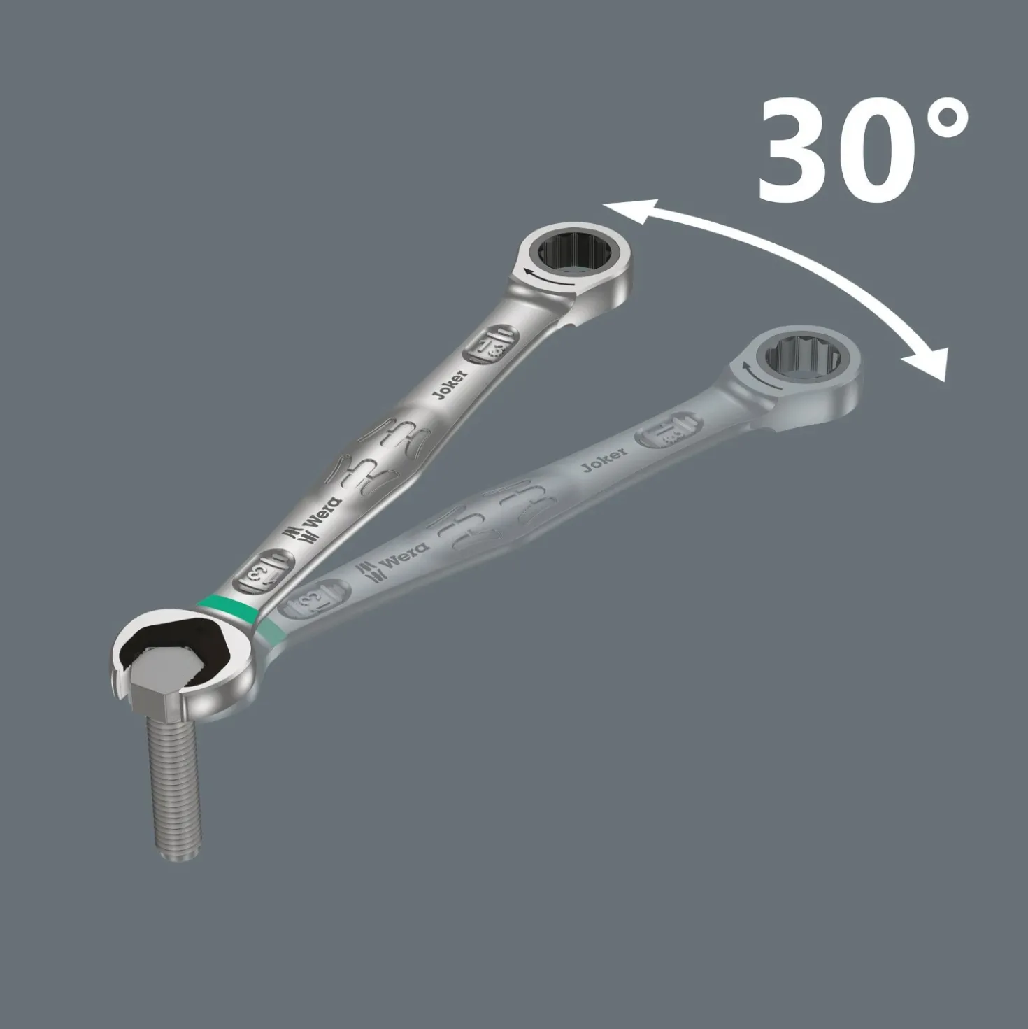 Wera 05020015001 6-delig 9631 Magneetstrip 6000 Joker 2 steek-ringratelsleutelset