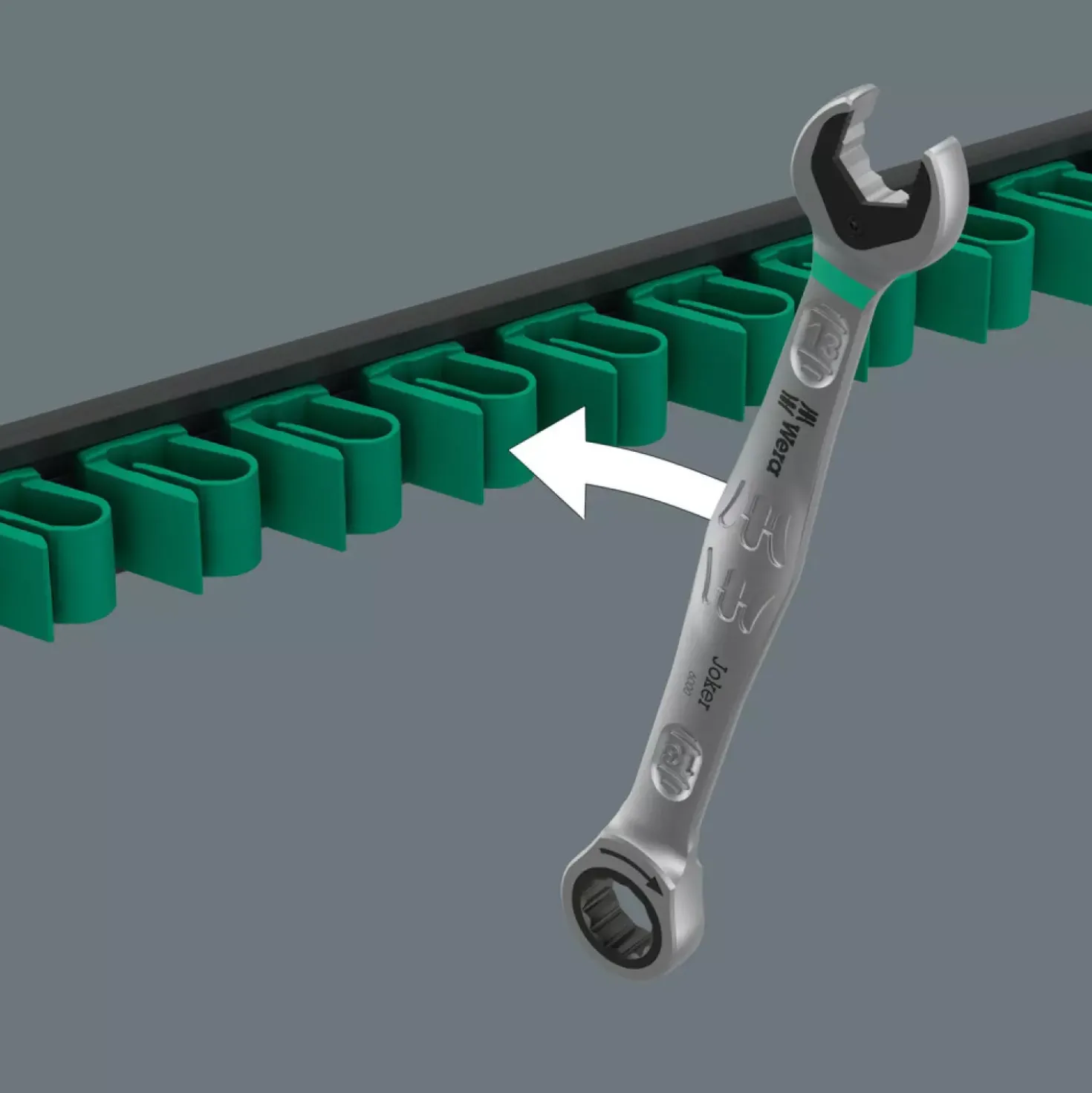 Wera 05020015001 6-delig 9631 Magneetstrip 6000 Joker 2 steek-ringratelsleutelset