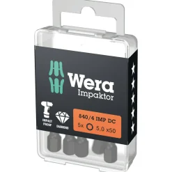 Wera 05057645001 840/4 1/4" Impaktor Inbus Bit - 5.0 x 50mm (5st)