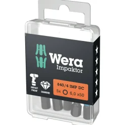 Wera 05057646001 840/4 1/4" Impaktor Inbus Bit - 6.0 x 50mm (5st)