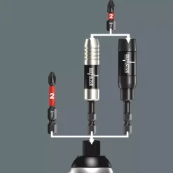 Wera 5057676001 Impaktor R Bithouder met ringmagneet en springveer - 1/4" x 75mm