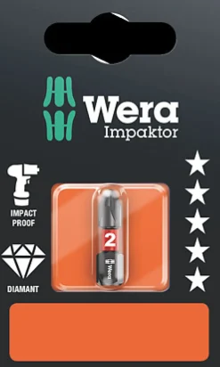 Wera 05073916001 851/1 1/4" Philips Impaktor Bit - PH2 x 25mm