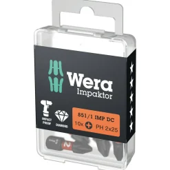 Wera 5057616001 1/4" Philips Impaktor Bit - PH2 x 25mm (10st)
