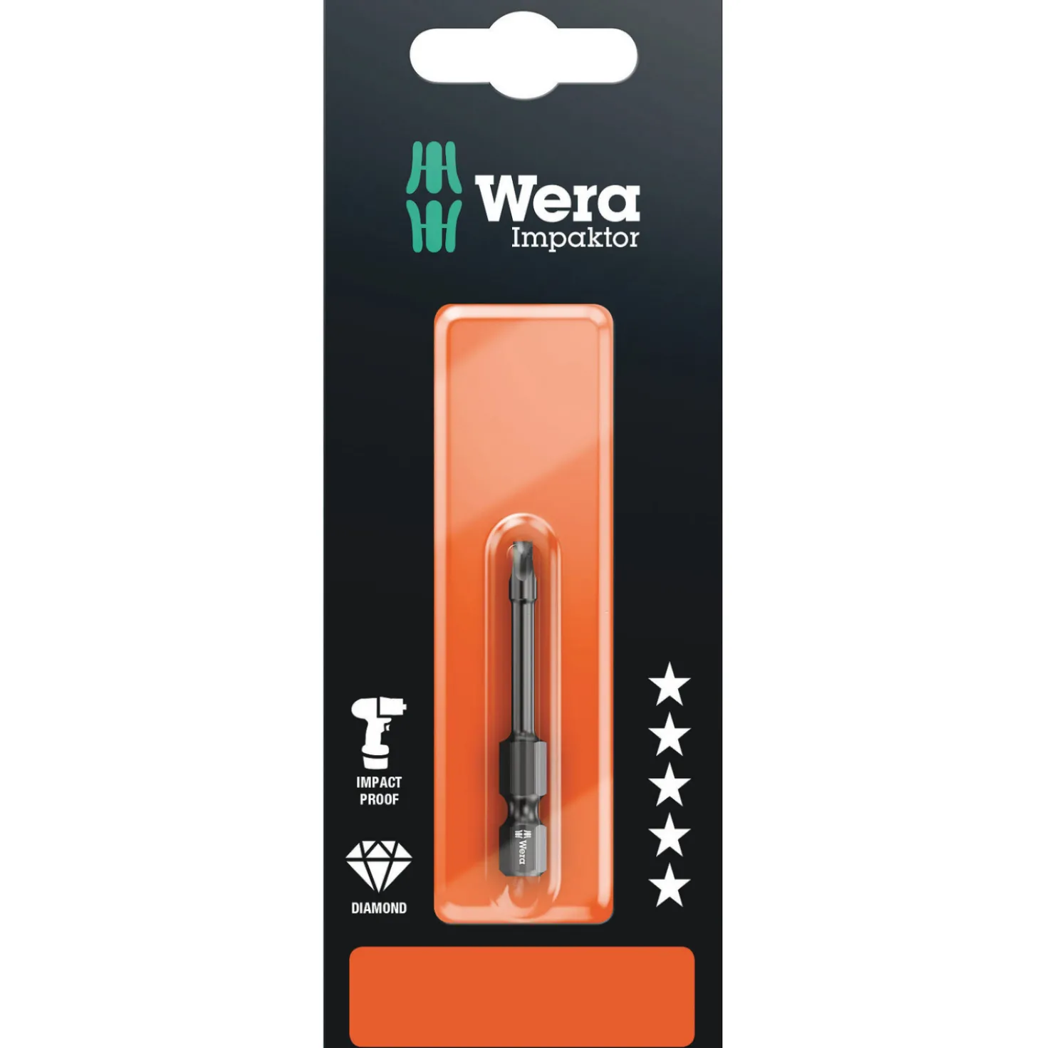 Wera 5073971001 1/4" Robertson Impaktor Bit - R2 x 50mm