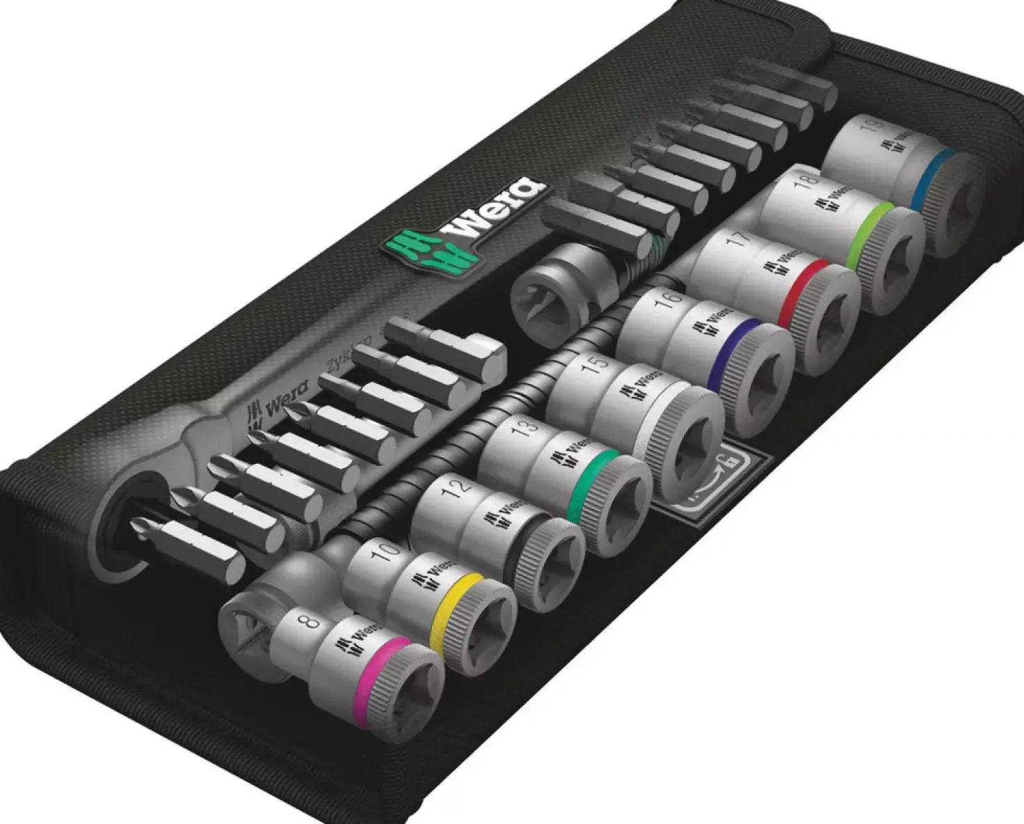 Wera 5004048001 8100 SB 8 Zyklop Metal doppenset met omschakelpal - 3/8''