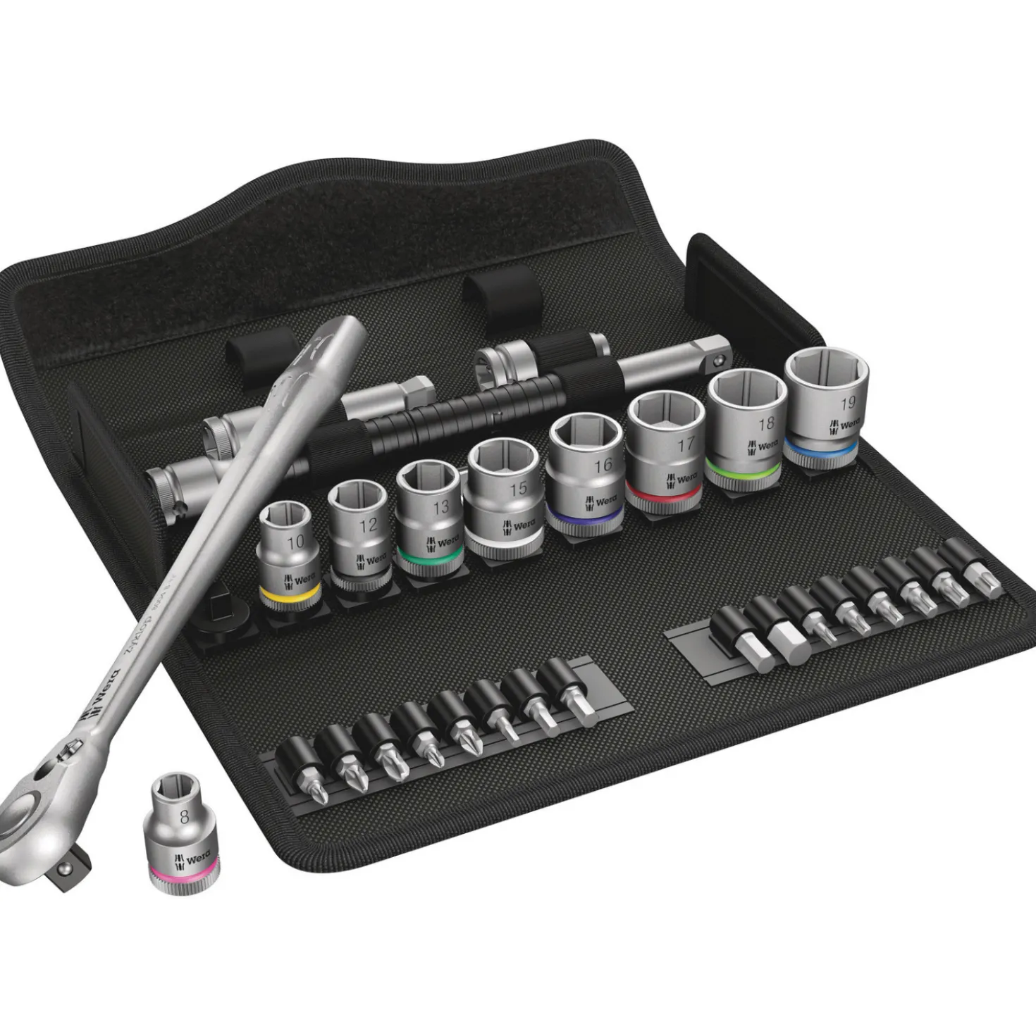 Wera 5004048001 8100 SB 8 Zyklop Metal doppenset met omschakelpal - 3/8''