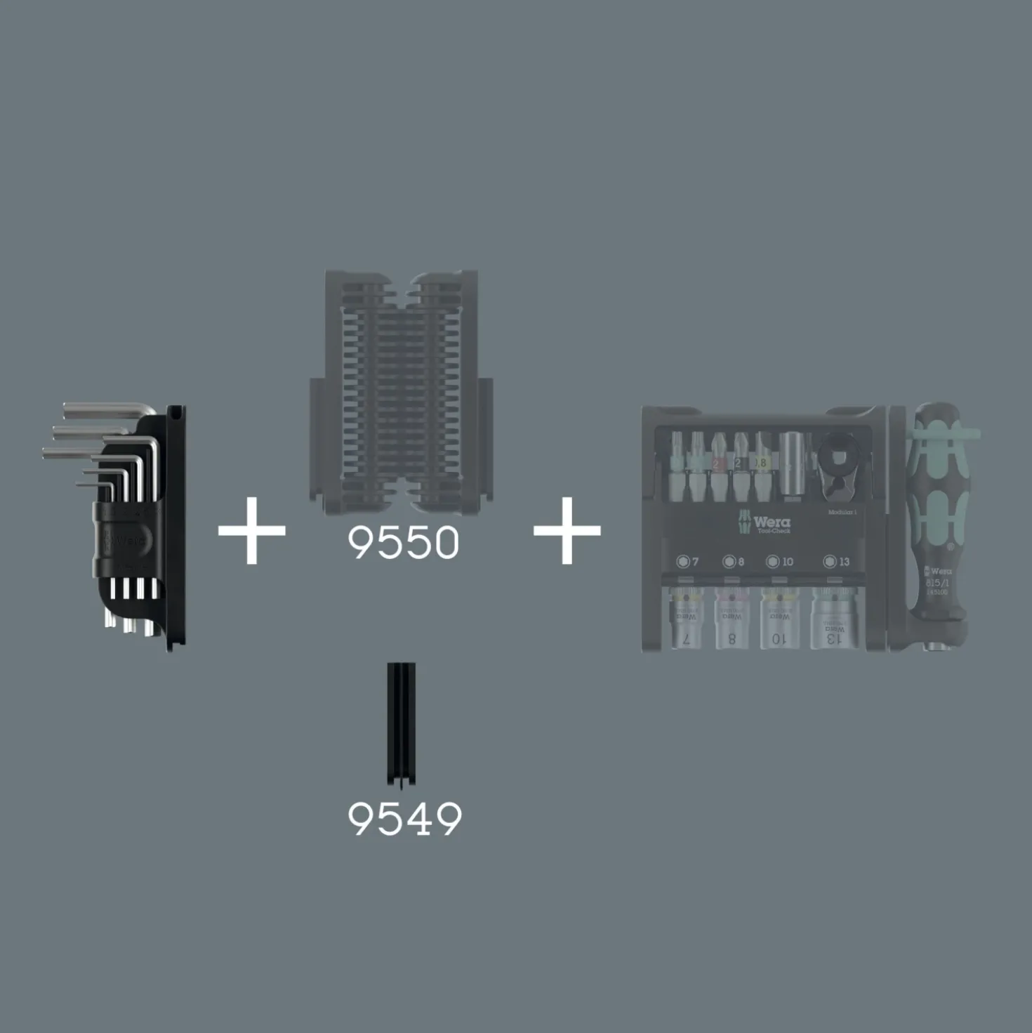 Wera 05049000001 Tool-Check Modular 1 Gereedschapset in Tool-Check - 21‑delig + 05049003001 7-delige Tool-Check Modular Hex-Plus 1 Inbussleutelset