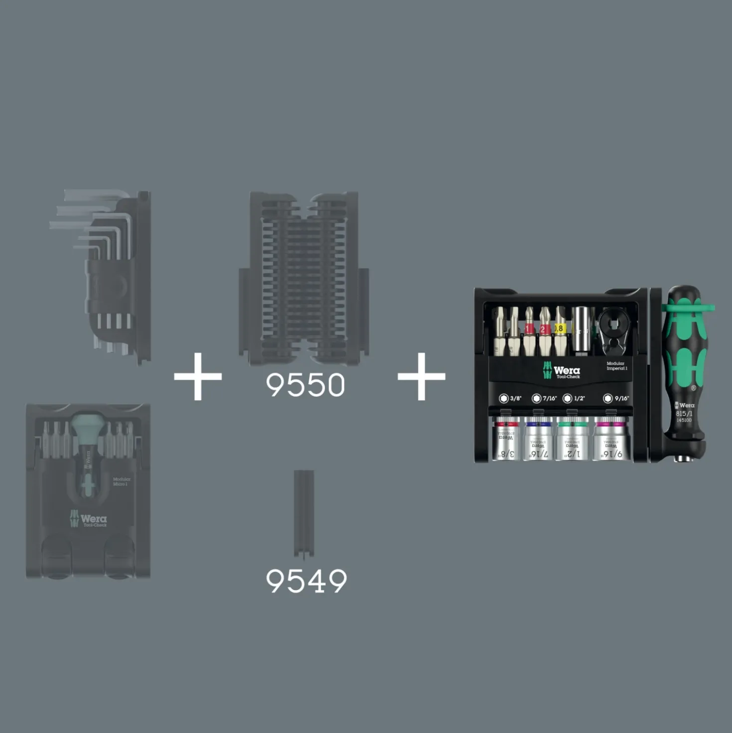 Wera 05049001001 Tool-Check Modular Imperial 1 Gereedschapset in Tool-Check - 21‑delig