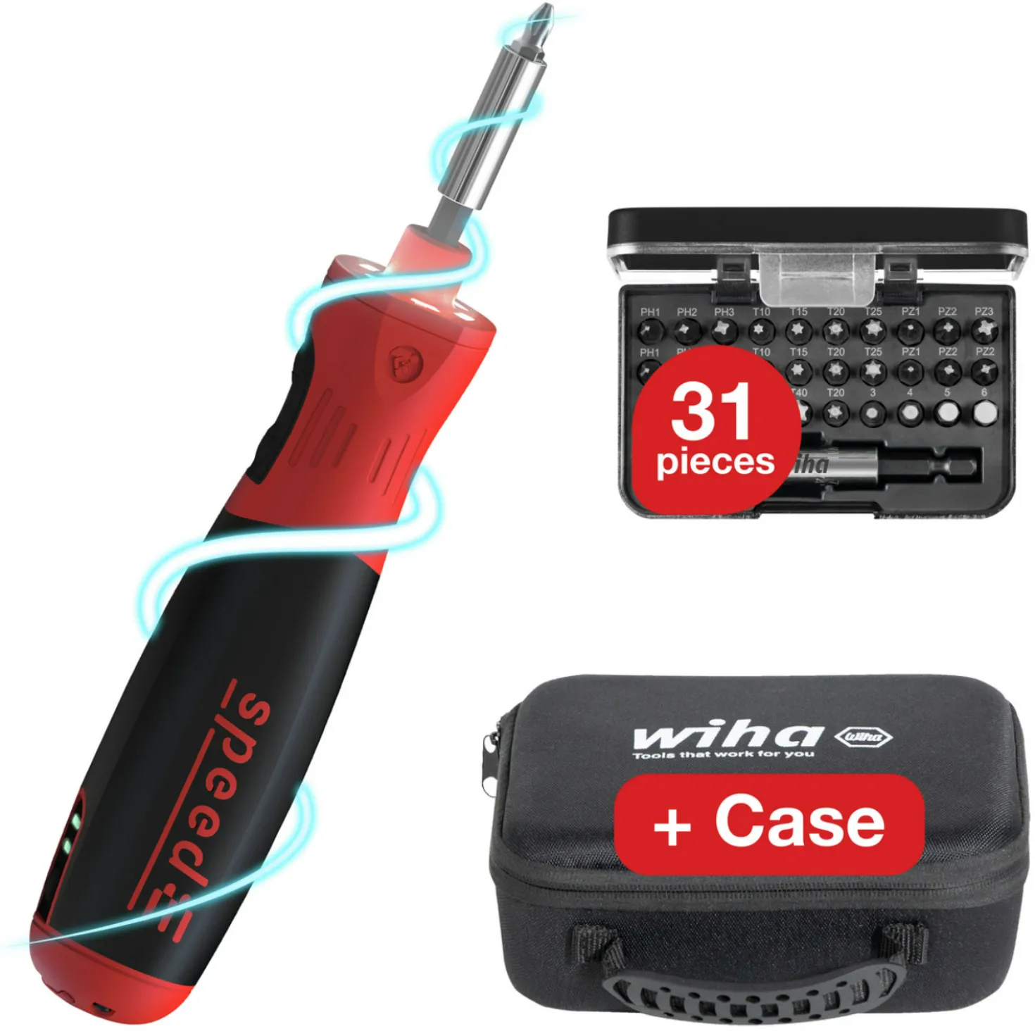 Wiha E-schoevendraaier SpeedE PocketDrive met Bitbox en tas