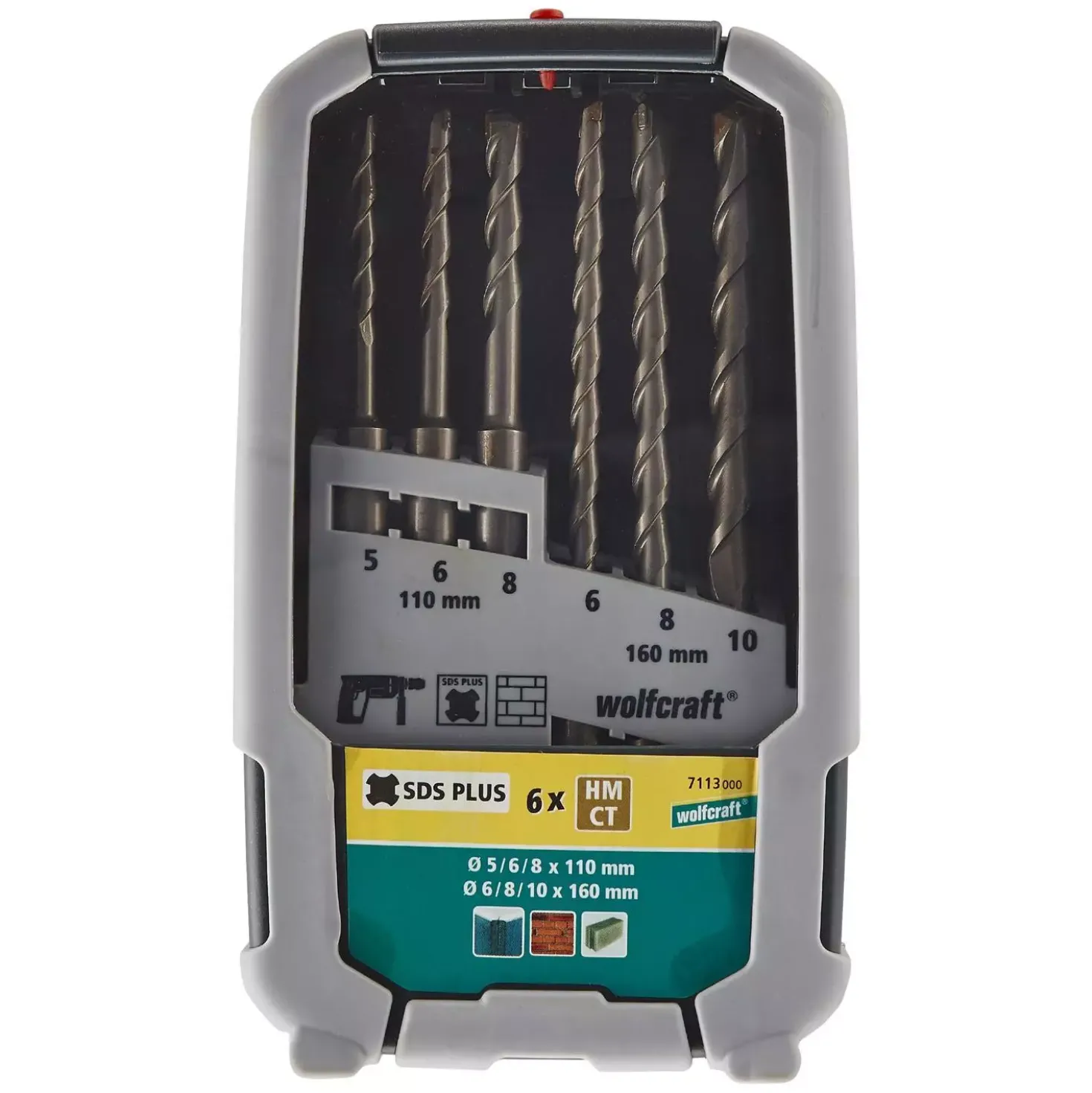 Wolfcraft 7113000 6-delige SDS-plus betonborenset - Hardmetaal