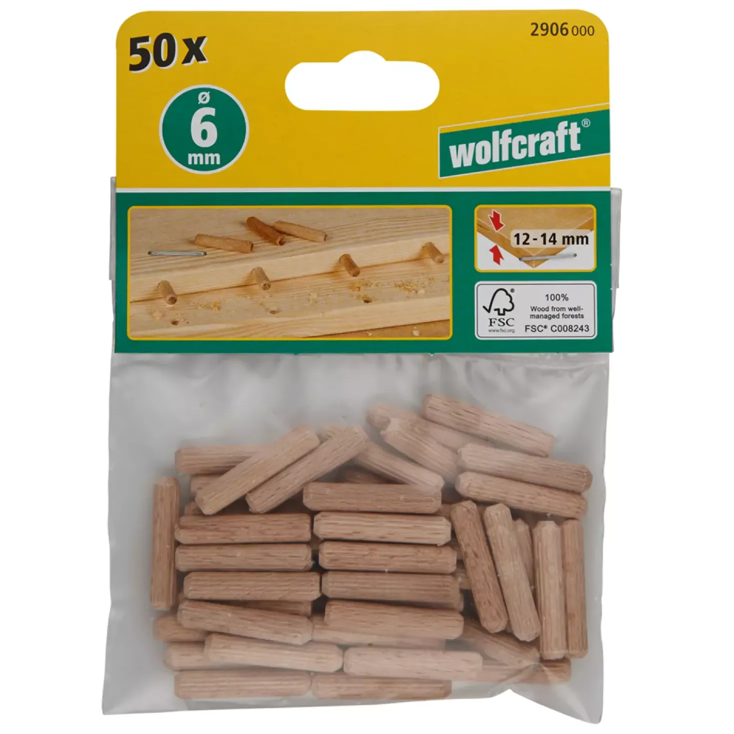 Wolfcraft 2906000 Deuvel - 6mm (50st)