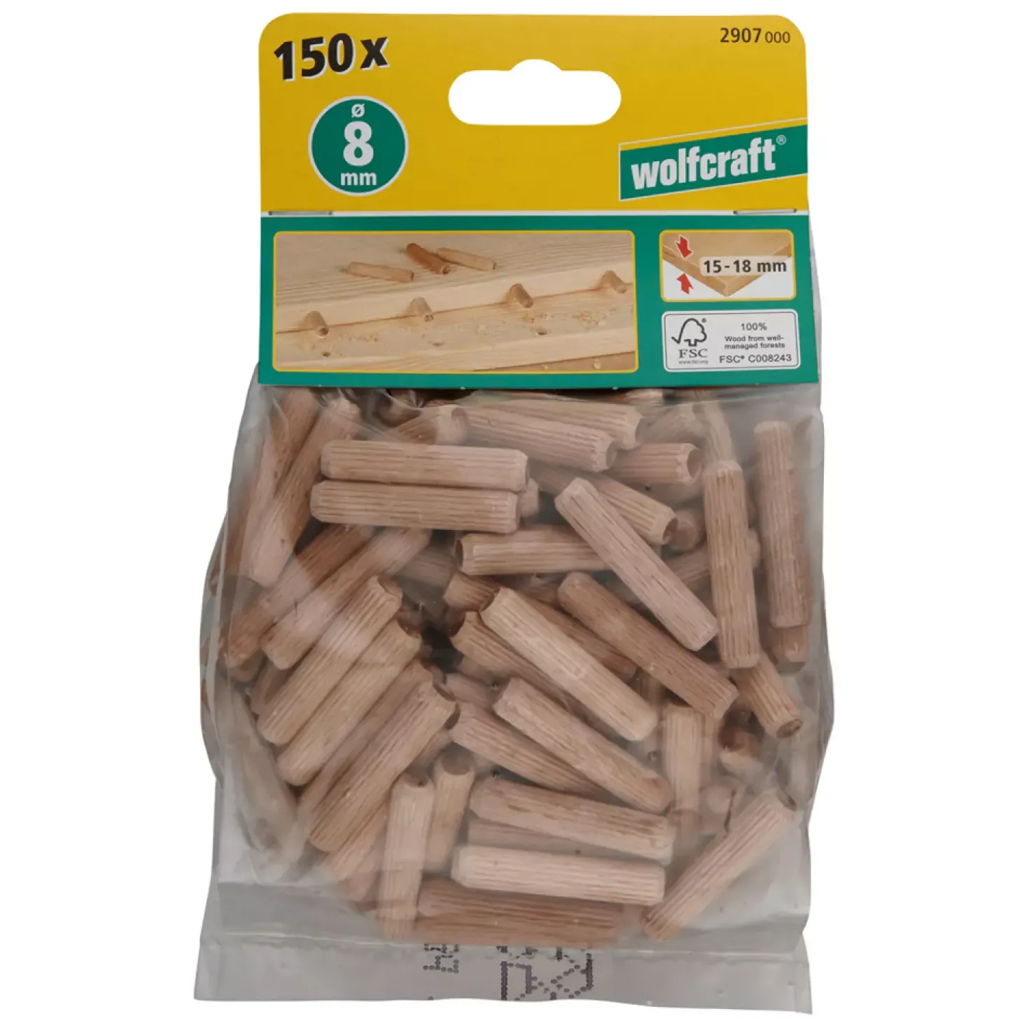 Wolfcraft 2907000 Deuvel - 8mm (150st)