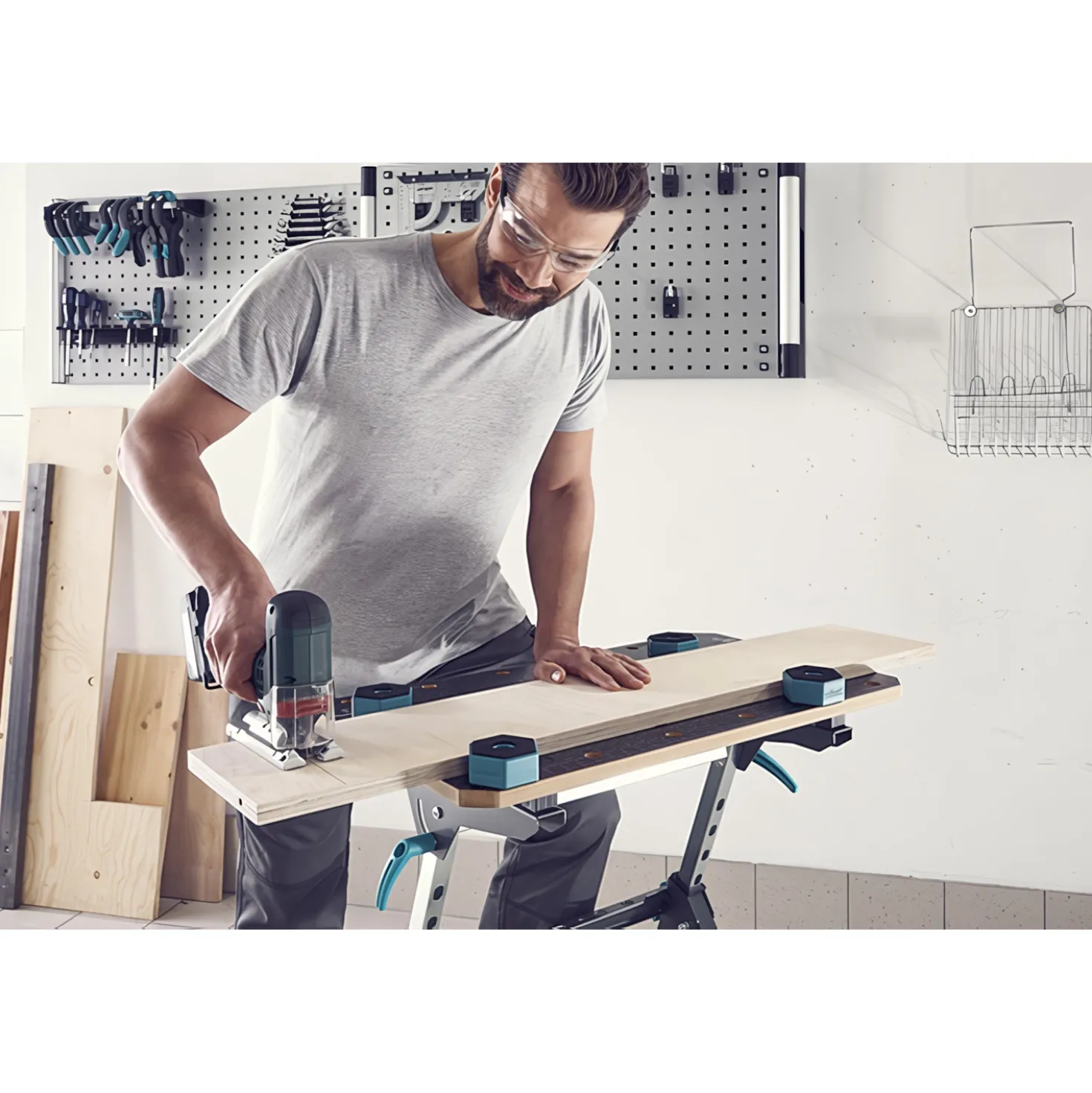 Wolfcraft 6892000 Multifunctionele Werkstuksteunen voor werkbank - 4st