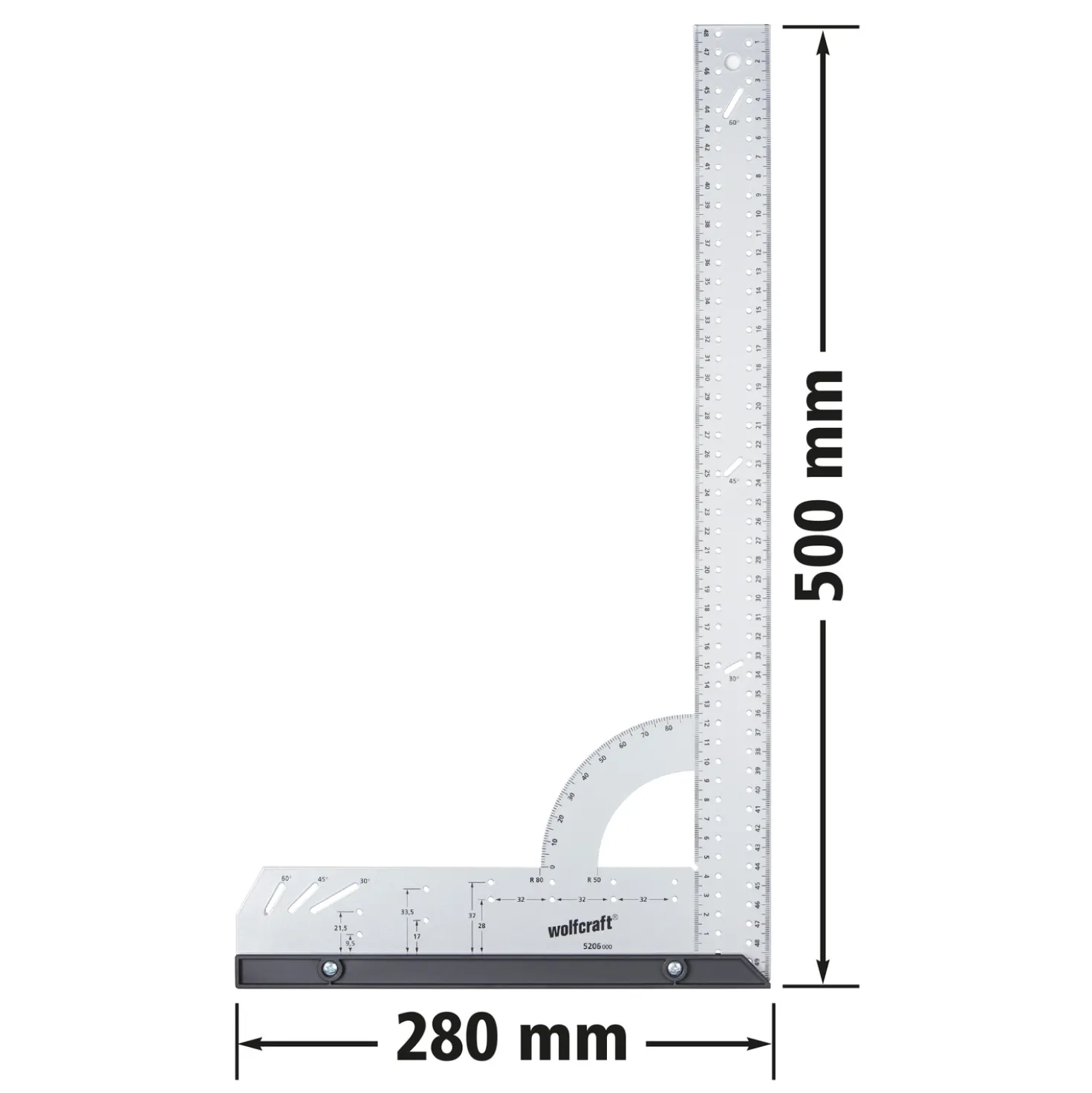 Wolfcraft 5206000 Winkelhaak - 280 x 500mm