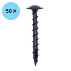 Woodies Ultimate Blackline Paalhouderschroef TX40 - Tellerkop - Voldraad - Gecoat - 50st