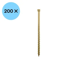Woodies Ultimate Spaanplaatschroef Gehard staal - TX20 - Verzonken kop - Deeldraad - Gecoat - 200st