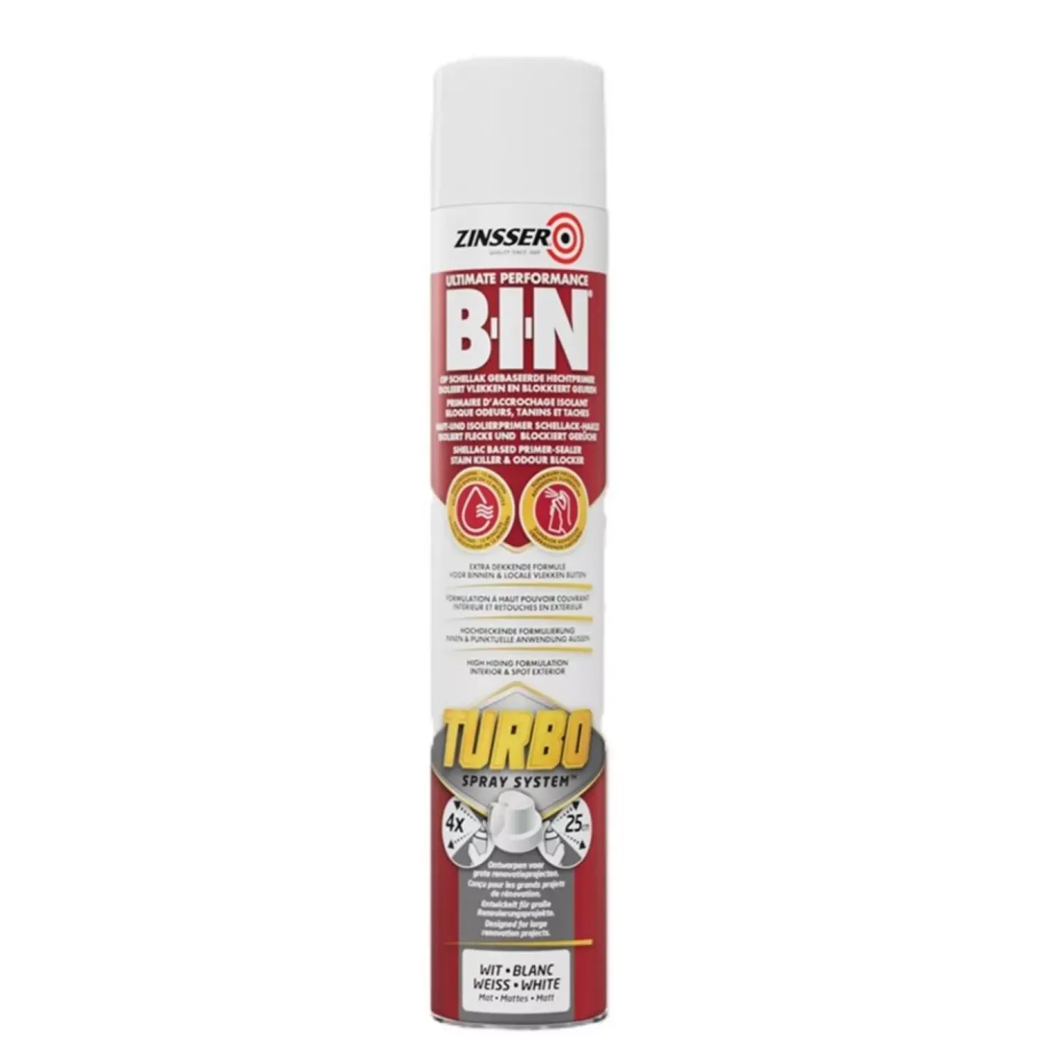 Zinsser B-I-N Turbo spray primer - wit - 0,75L