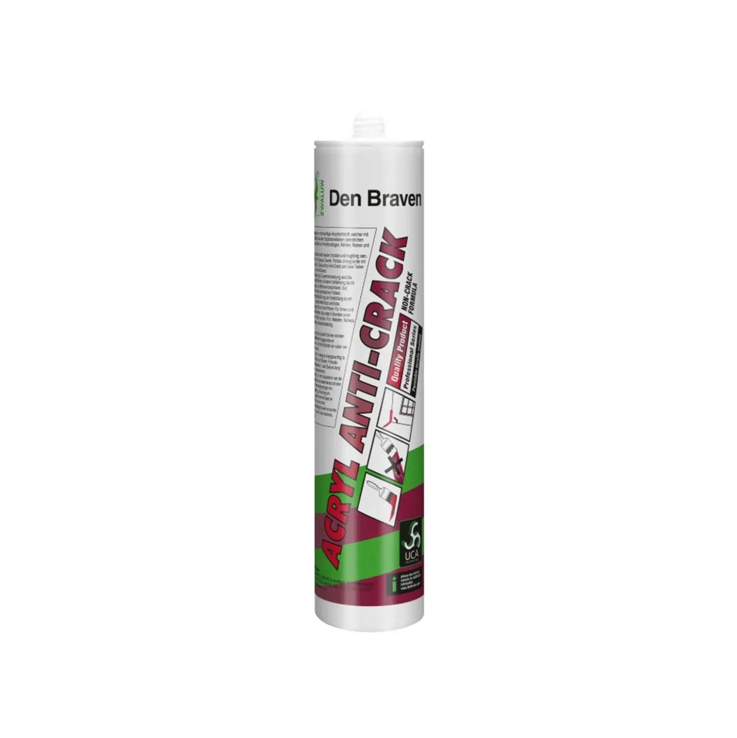 Zwaluw Den Braven 30615174 Acryl Anti-Crack Acrylaatkit - Wit - 310ml - 12st