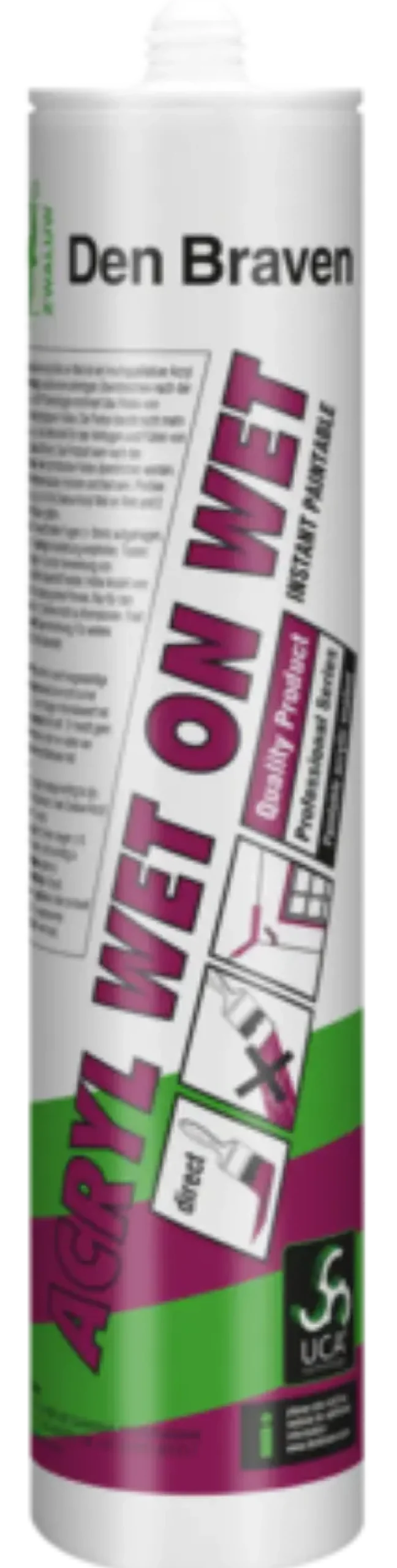 Zwaluw Den Braven 30880044 Acryl Wet on Wet Acrylaatkit- Wit - 310ml